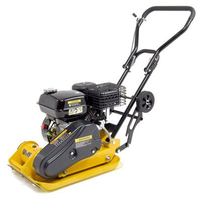Petrol Plate Compactor Wolf 11000N 196cc Wacker with Wheels & Paving Pad - 4