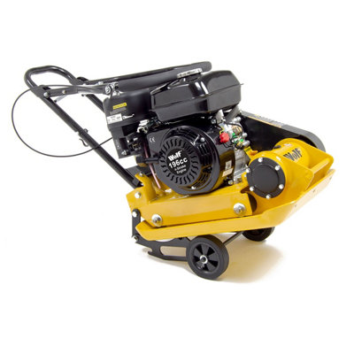 Petrol Plate Compactor Wolf 11000N 196cc Wacker with Wheels & Paving Pad - 5