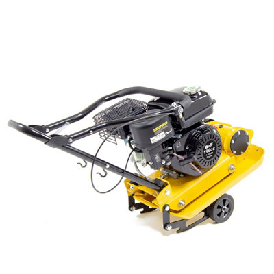 Petrol Plate Compactor Wolf 11000N 196cc Wacker with Wheels & Paving Pad - 7
