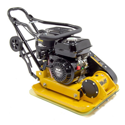 Petrol Plate Compactor Wolf 13000N 196cc Wacker with Wheels & Paving Pad - 3