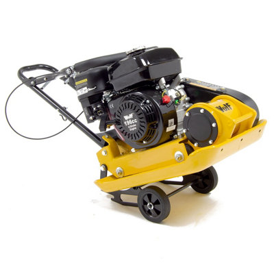 Petrol Plate Compactor Wolf 13000N 196cc Wacker with Wheels & Paving Pad - 6