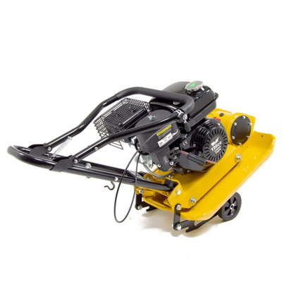 Petrol Plate Compactor Wolf 13000N 196cc Wacker with Wheels & Paving Pad - 7