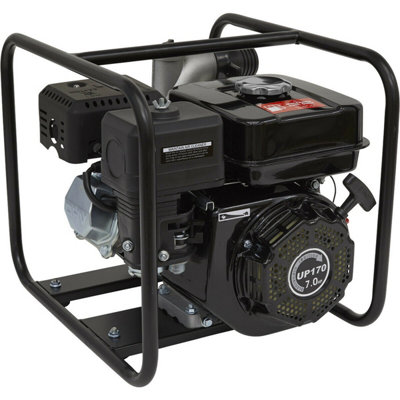 Petrol Powered Water Pump - 7 Horsepower Engine - 50mm Inlet - Shock Absorbers