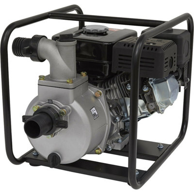 Petrol Powered Water Pump - 7 Horsepower Engine - 50mm Inlet - Shock Absorbers