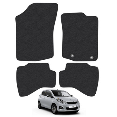 Peugeot 108 2014-2021  Round Clips Car Floor Mats Carpet Tailored Fit 4pcs Set