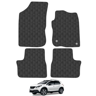 Peugeot 2008 2013-2020 Car Floor Mats Rubber Tailored Fit 4pcs Set Heavy-Duty