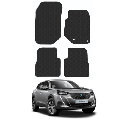 Peugeot 2008 Electric 2020+ Car Floor Mats Rubber Tailored Fit Set 4pc Black