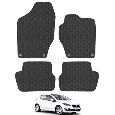 Peugeot 308 2008-2013 Car Floor Mats Rubber Tailored Fit 4pcs Set Heavy-Duty