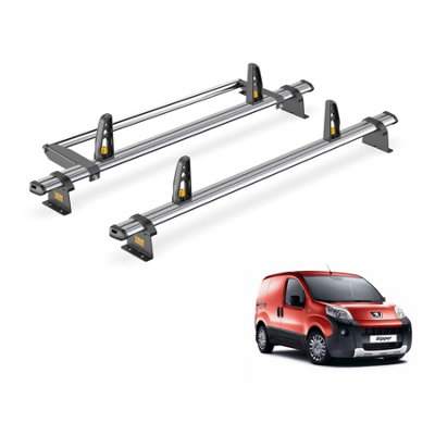 Peugeot Bipper 2 Bar Roof Rack + Ladder Roller for 2008+ (With Rear Barn Doors) - Van Guard Trade