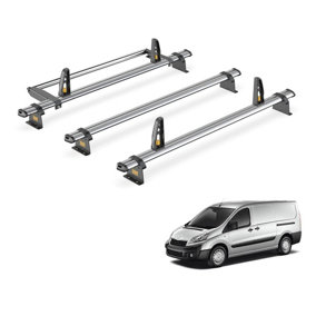 Peugeot Expert 3 Bar Roof Rack + Ladder Roller for 2007-2016 (With Rear Tailgate Door) - Van Guard Trade