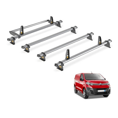 Peugeot Expert 4 Bar Roof Rack + Ladder Roller for 2016+ (Long Wheelbase with Rear Barn Doors) - Van Guard Trade