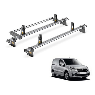 Peugeot Partner 2 Bar Roof Rack + Ladder Roller for 2008-2018 (Short (L1) Wheelbase) - Van Guard Trade