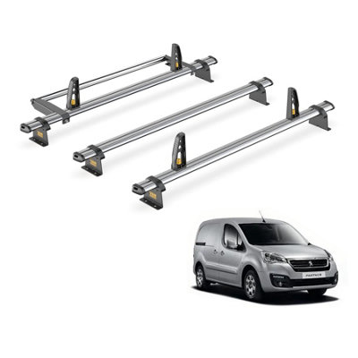 Peugeot Partner 3 Bar Roof Rack + Ladder Roller for 2008-2018 (Short (L1) Wheelbase) - Van Guard Trade