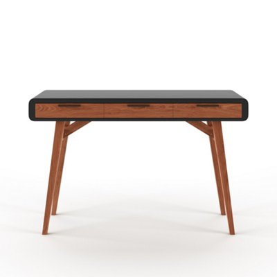 Pevensey Office Desk in Black Oak