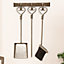 Pewter Heart Wall Hanging 3pc Fireside Companion Set