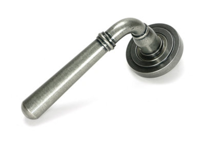 Pewter Newbury Lever on Rose Set (Art Deco)