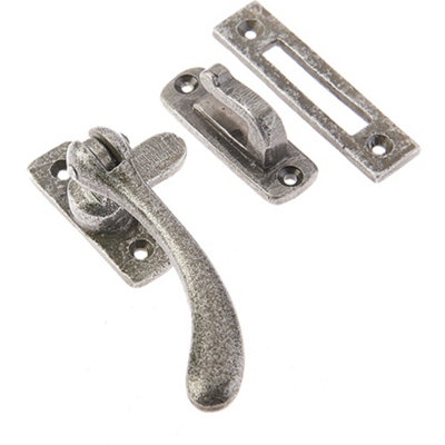 Pewter Range Bulb End Casement Fasteners 95x55mm for Stylish Windows - Window Handle