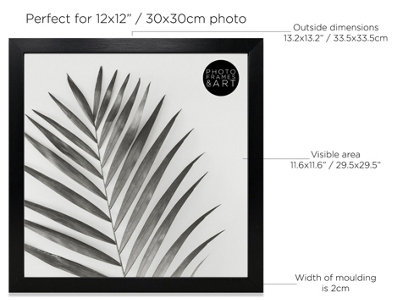PF&A Oxford Black 12x12" Picture Frame With Glass
