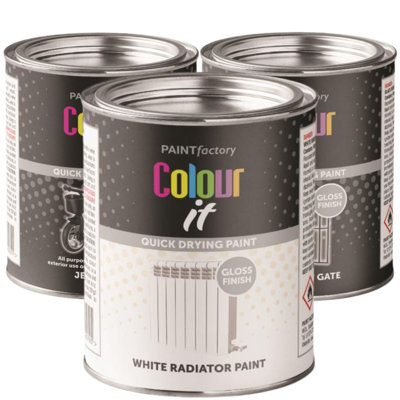 PF Colour It Tin Radiator Paint White 300ml Durable Quick Drying ...