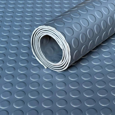 PG Floor PVC Matting Roll 1.5m x 1.2m, Dark Grey Coin Non Slip Mat ...