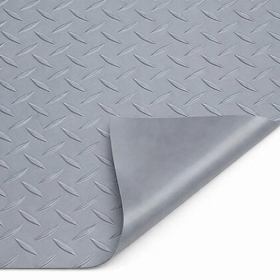 PG Floor PVC Matting Roll 4.5m x 1.2m, Dark Grey Diamond Non Slip Mat ...