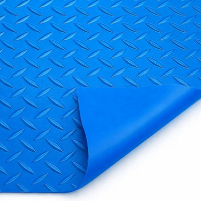 PG Floor PVC Matting Roll 6.5m x 1.2m, Blue Diamond Non Slip Mat, Heavy ...