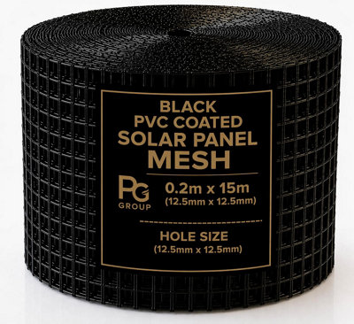 PG Solar Bird Proofing Mesh Kit Black PVC 30mm Mesh with Push Clips