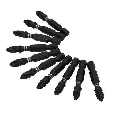PH2 Phillips Impact Torsion Screwdriver Bits 50mm Long 10 Pack 1/4