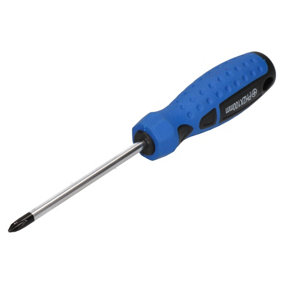 PH2 x 100mm Phillips Cross Headed Screwdriver with Magnetic Tip Rubber Handle