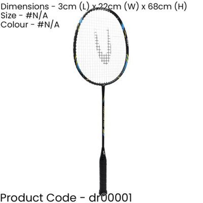 Phantom PRO Adult Badminton Racket - Black Graphite & Aluminum Frame Racquet