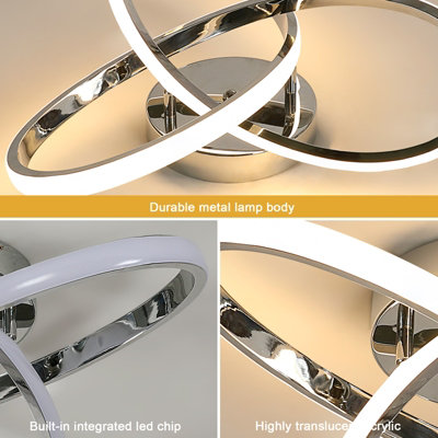 Pheashine Chrome Clover LED Aluminum Ceiling Light Warm Light