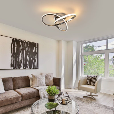 Pheashine Chrome Clover LED Aluminum Ceiling Light Warm Light
