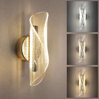 Pheashine Gold LED Wall Lamp 12W 21.8x8cm with 3 Colour Temperatures ...