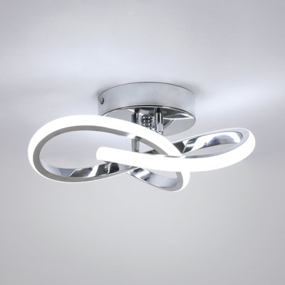 Pheashine Modern Clover Leaf LED Ceiling Light 22W 25x25x12cm 6500K Cool White Chrome