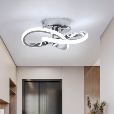Pheashine Modern Clover Leaf LED Ceiling Light 22W 25x25x12cm 6500K Cool White Chrome