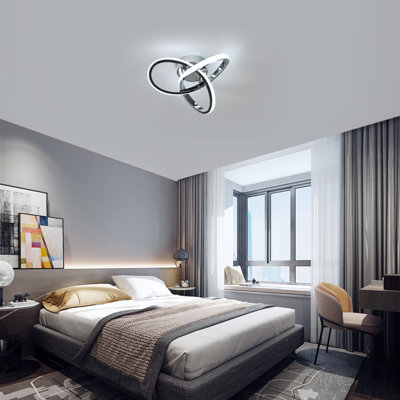 Pheashine Modern Clover Leaf LED Ceiling Light 22W 25x25x12cm 6500K Cool White Chrome
