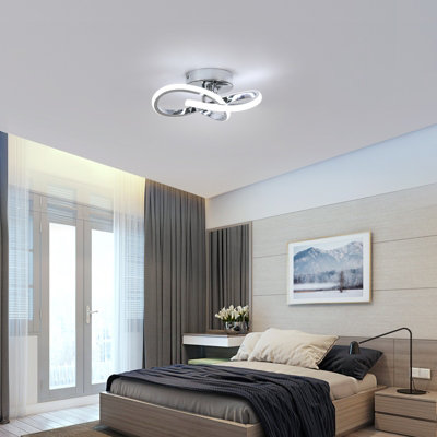 Pheashine Modern Clover Leaf LED Ceiling Light 22W 25x25x12cm 6500K Cool White Chrome