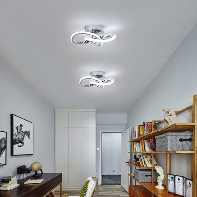 Pheashine Modern Clover Leaf LED Ceiling Light 22W 25x25x12cm 6500K Cool White Chrome