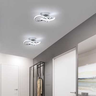 Pheashine Modern Clover Leaf LED Ceiling Light 22W 25x25x12cm 6500K Cool White Chrome
