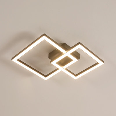 Pheashine Modern Double Ring LED Ceiling Light 36W Sand Black 49x35cm ...