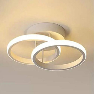 Pheashine Modern Dual Ring LED Ceiling Light 22W 17cm 3000K Warm White ...