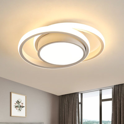 Pheashine Modern Round LED Ceiling Light,32W 2500lm Dia 28cm Warm White ...
