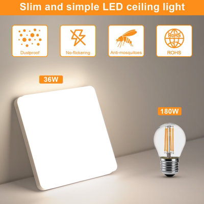 Pheashine Sleek 36W Square LED Ceiling Light 23x23cm Recessed Panel ...