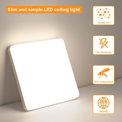 Pheashine Sleek 36W Square LED Ceiling Light 23x23cm Recessed Panel ...