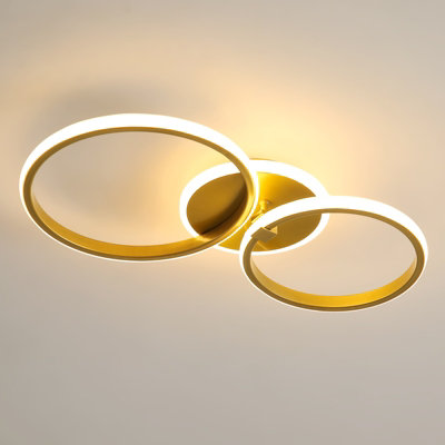 Pheashine Sleek Acrylic Round LED Ceiling Light Gold 56x31x9.5CM