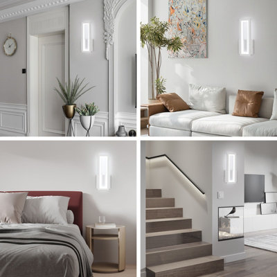 Pheashine Sleek Modern Rectangle LED Wall Lamp 16W 6500K Cool White ...