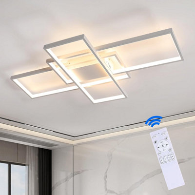 Pheashine White Rectangular LED Ceiling Light 85W Dimmable with Remote 220V