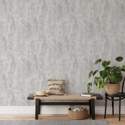 Phelan Texture Grey Blown Wallpaper