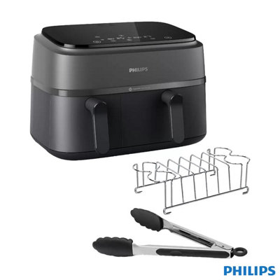 Accessori Per Philips Airfryer Dual Basket Serie 3000 – Set 24 Pezzi In Silicone E Acciaio – Include Inserti 6L+3L