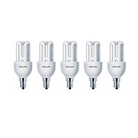 Philips 5PC Warm White Energy Saving Genie Light Bulbs 8W SES E14